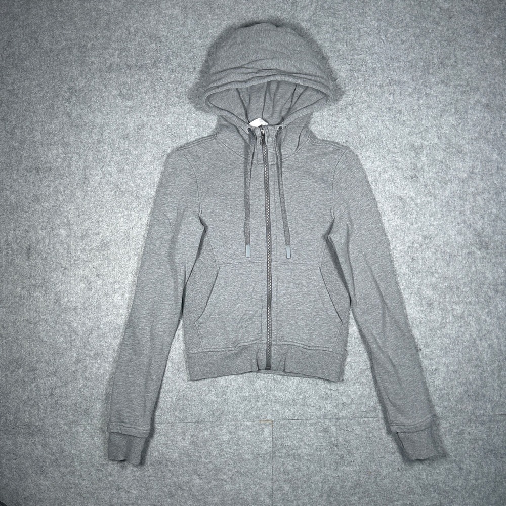 Lululemon Scuba‎ Hoodie Women Size 2 Gray Full Zip Cotton Fleece Athletic